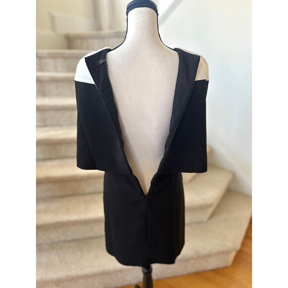 Elliatt Black & White Capulet Cape Sheath Mini Dress - Picture 4 of 9